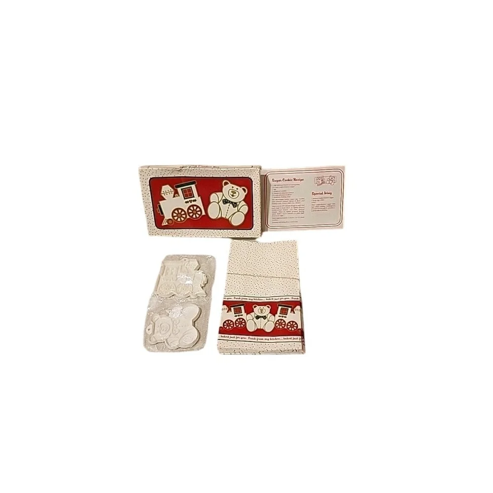 Vintage Holiday Cookie Kit Train Bear Cutters Recipe Cards Envelopes Christmas‎
